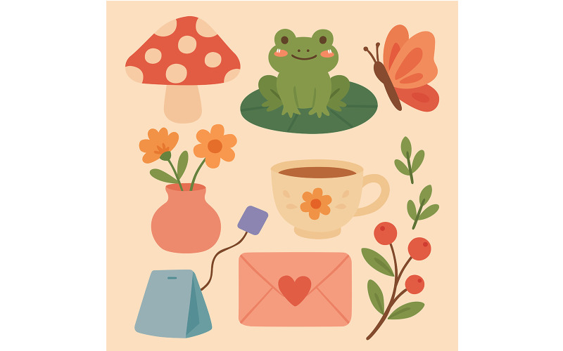 Cartoon Collection of Objects Wonder and Fantasy Illustration