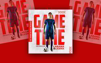 Game Day Soccer Match Social Media Poster Template