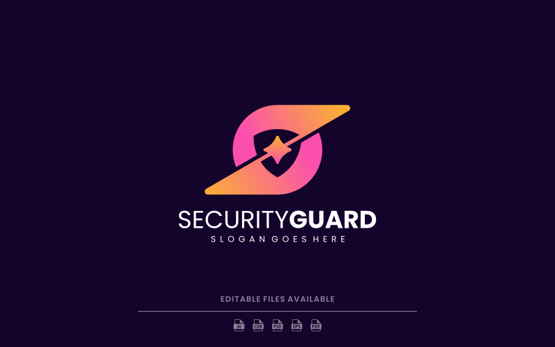 Gradient Modern Security Guard Logo Design Logo Template