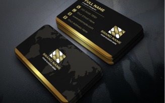 Luxury Black and Gold Business Card Template for Professionals – PSD, CMYK, 300 DPI, Fully Editable