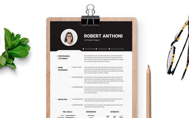 Minimal Resume/CV Template Resume Template