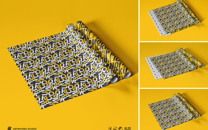 Paper Wrap Mockup Sets Design Product Mockup