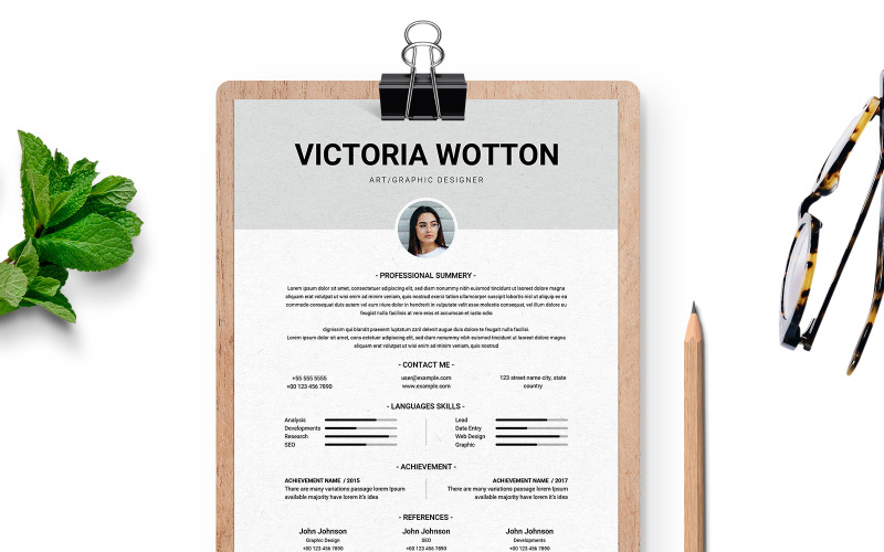 Professional Resume 3 Pages Resume Template
