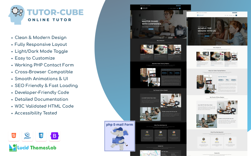TutorCube - Education, Tutoring and Schools Landing Page Template