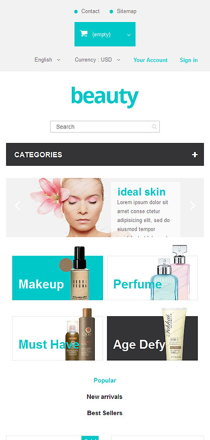 Kit Graphique #53354 Parfum Online Prestashop Template - Smartphone Layout 1 