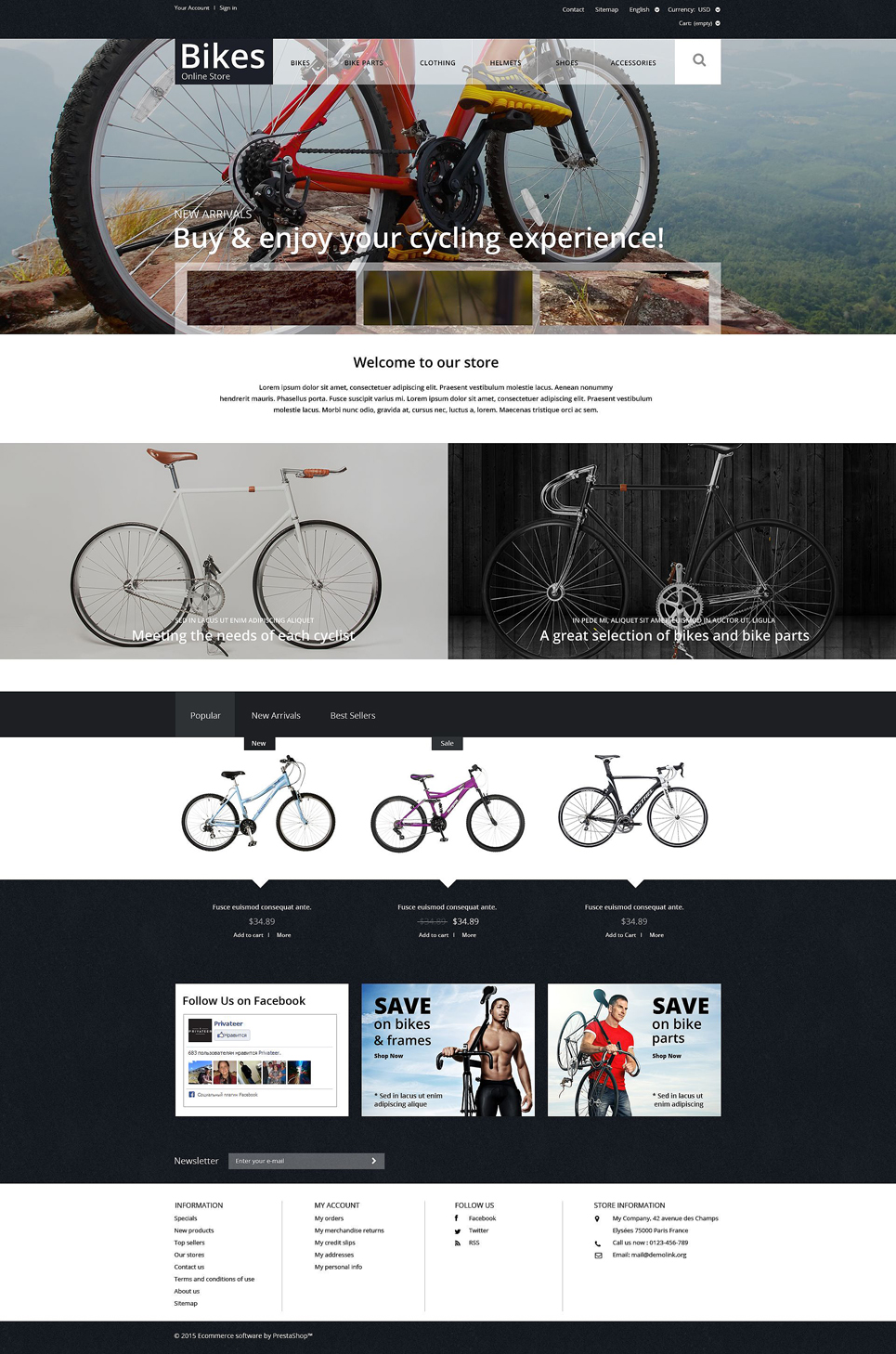 Bike Store PrestaShop Theme New Screenshots BIG