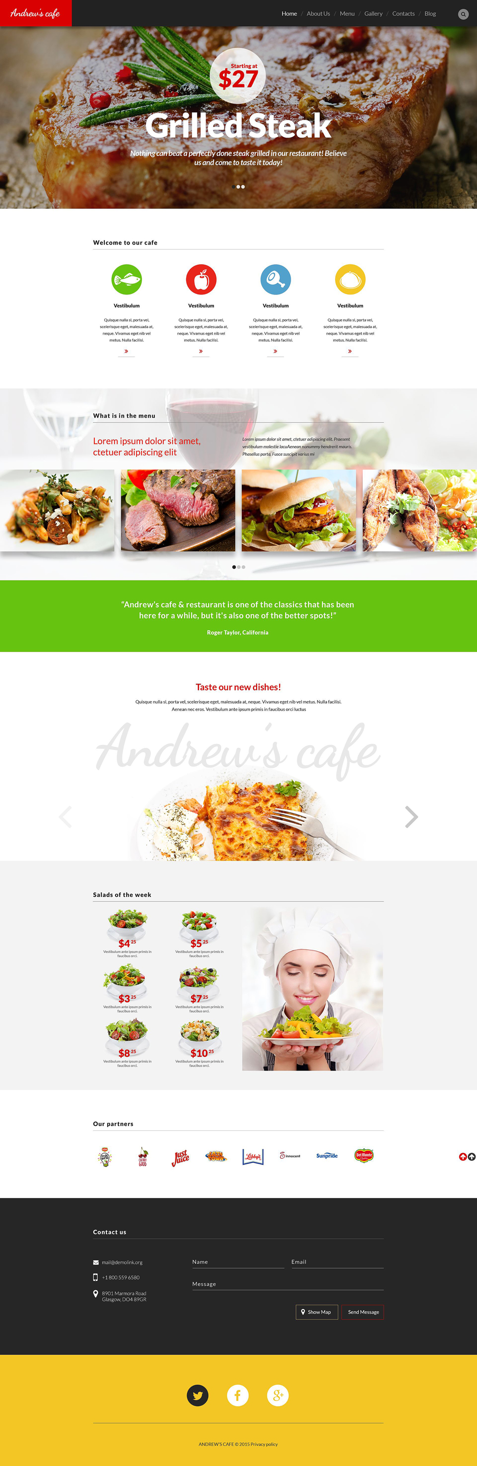 Cafe and Restaurant WordPress Theme New Screenshots BIG
