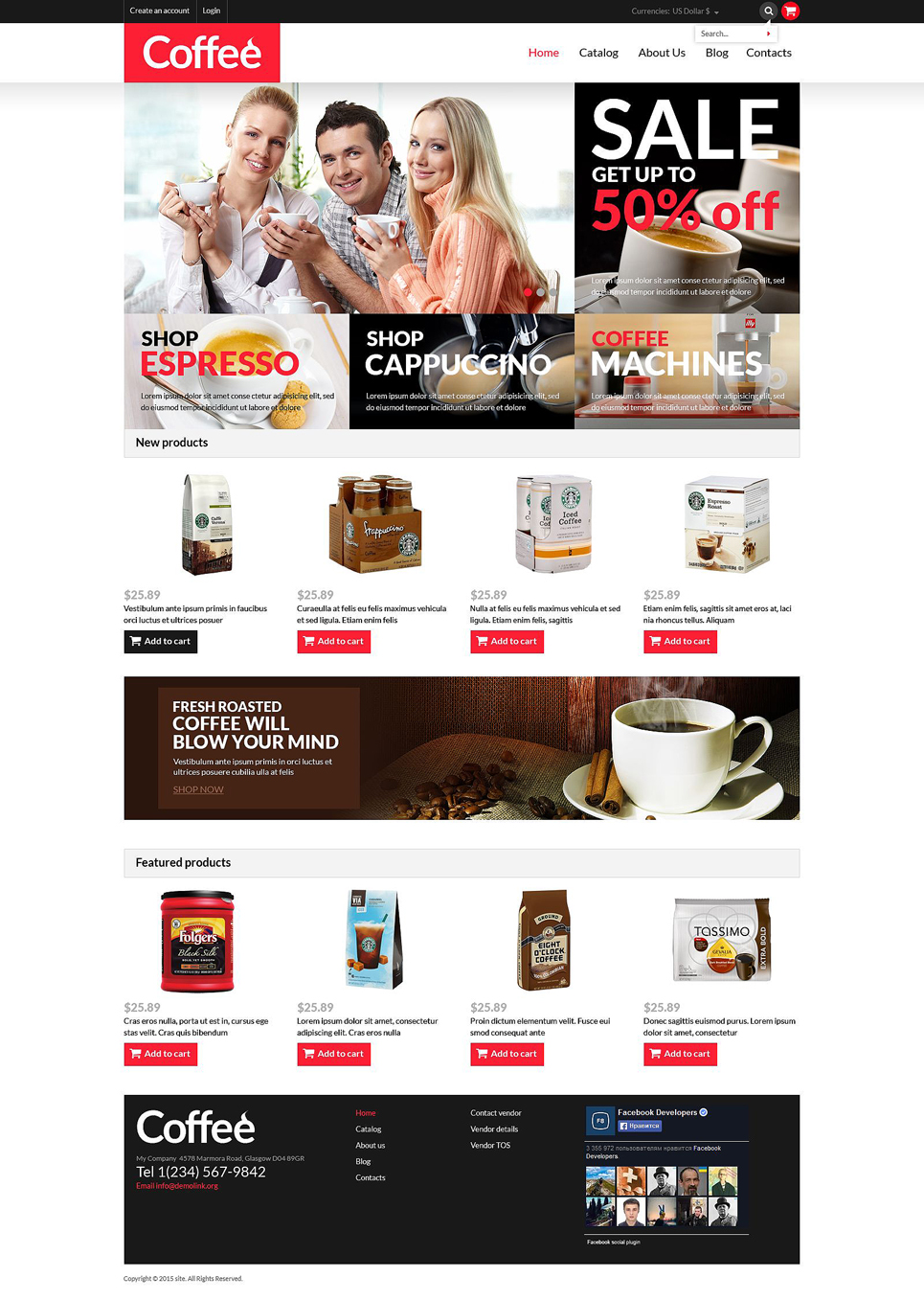 Coffee Shop Responsive VirtueMart Template New Screenshots BIG