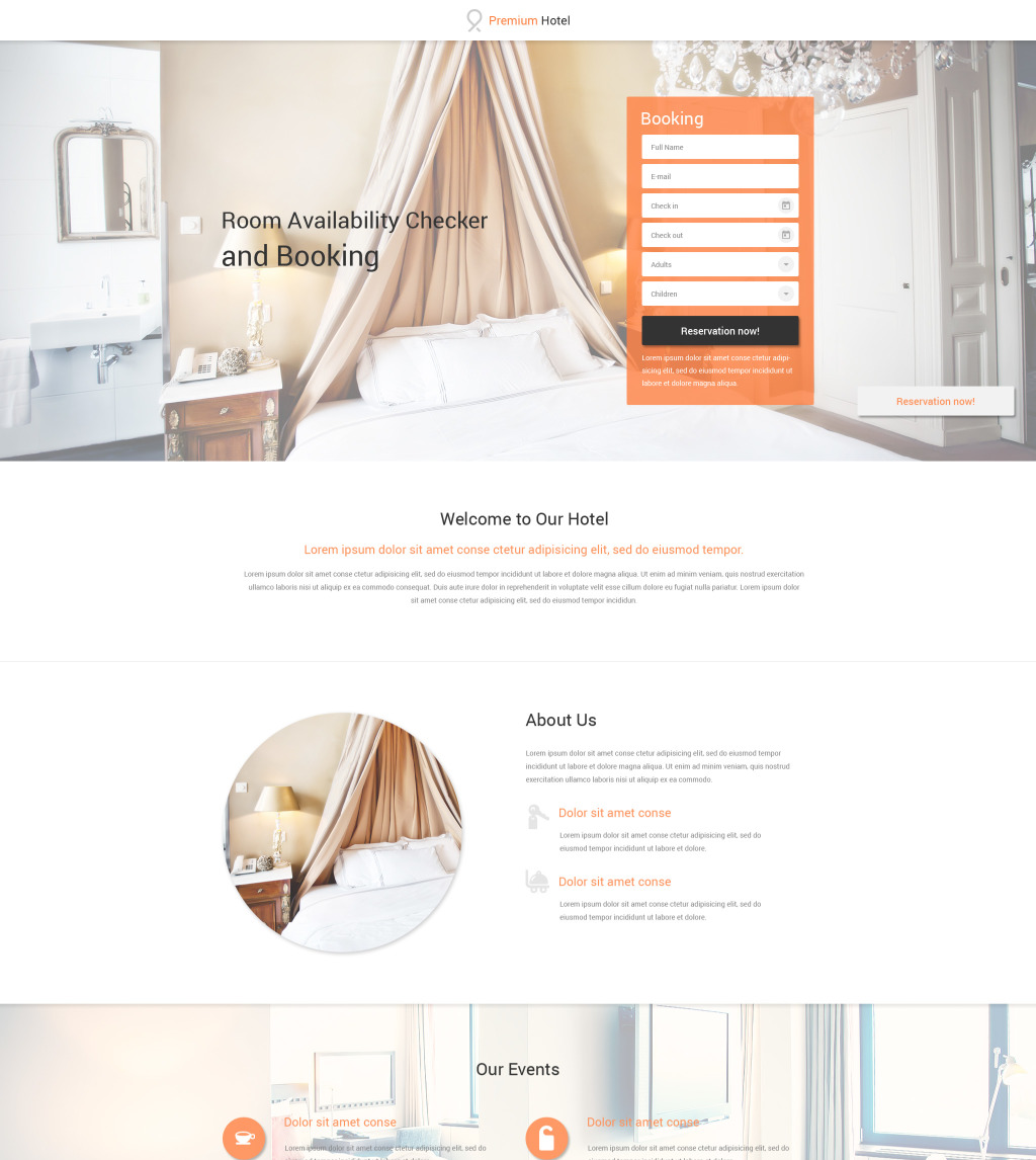 Live demo for Hotels Responsive Landing Page Template #53313