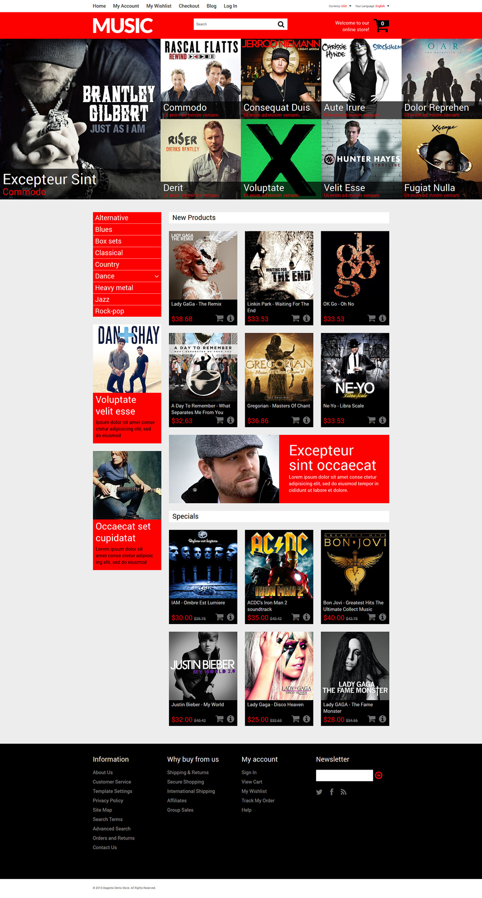 Mixed Taste Music Shop Magento Theme New Screenshots BIG