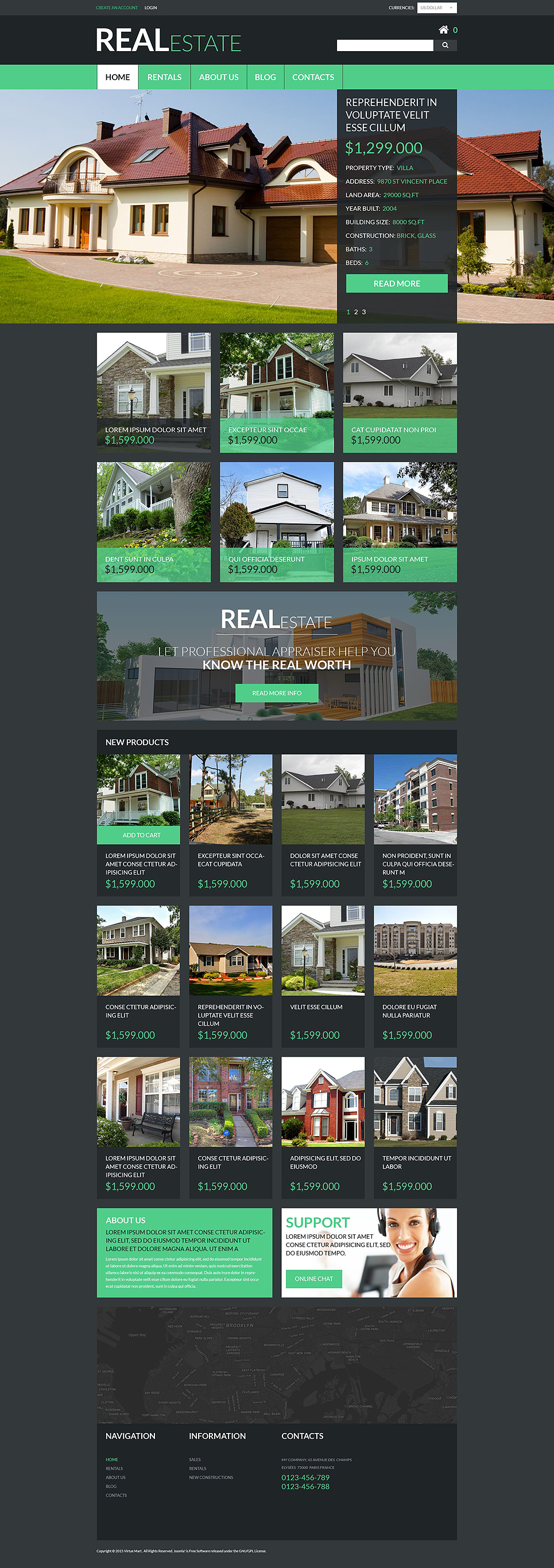 Real Estate Services VirtueMart Template New Screenshots BIG