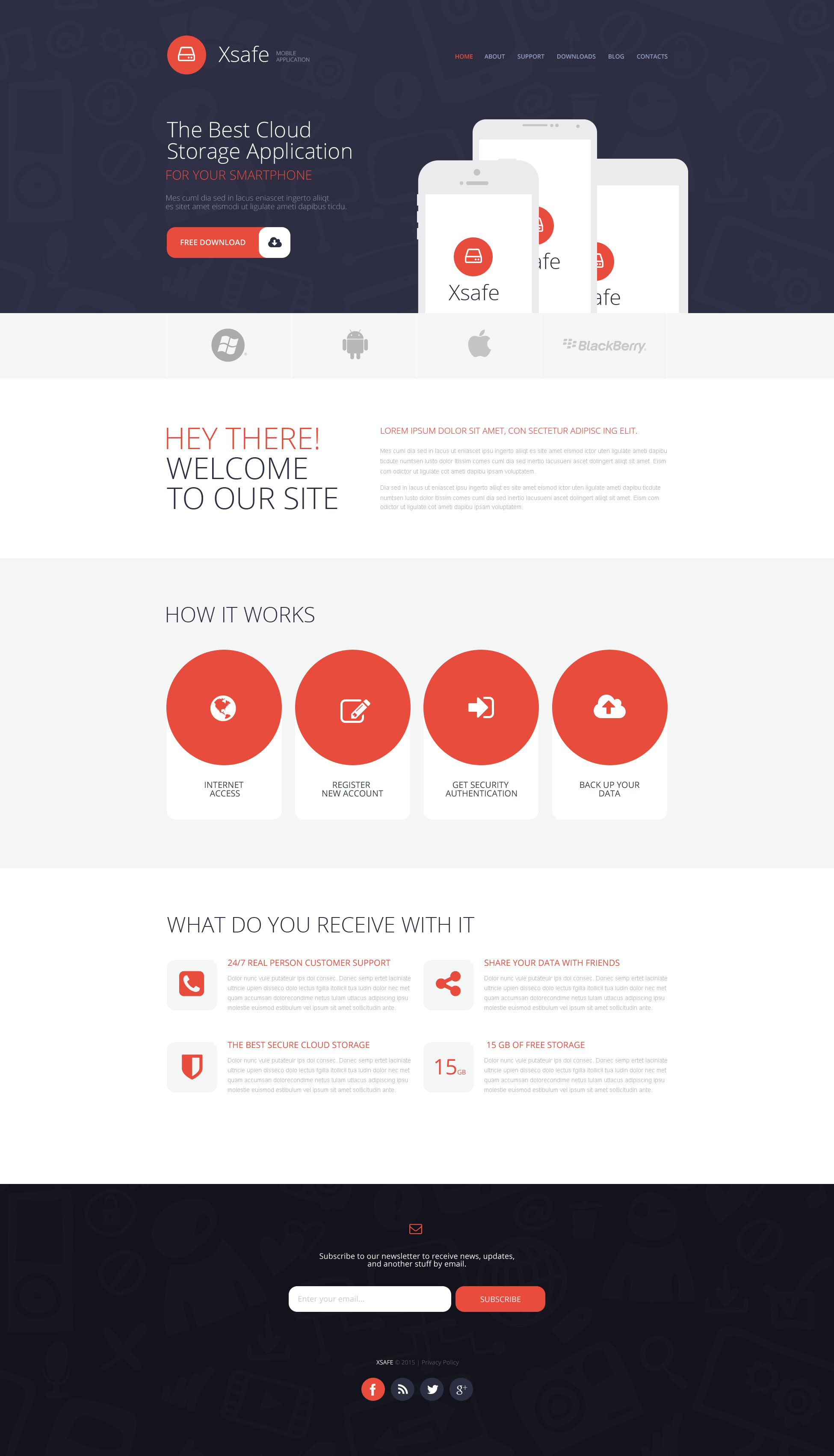 Reszponzív Mobile App Store WordPress sablon 53375 - képernyőkép