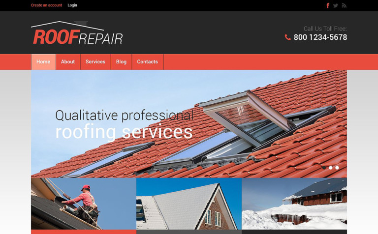 Roofing Company Responsive Drupal Template