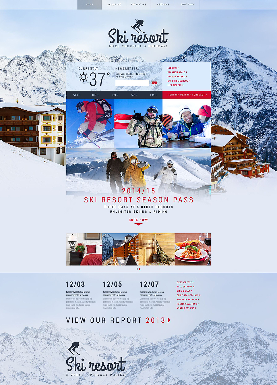 Ski Resort Website Template New Screenshots BIG