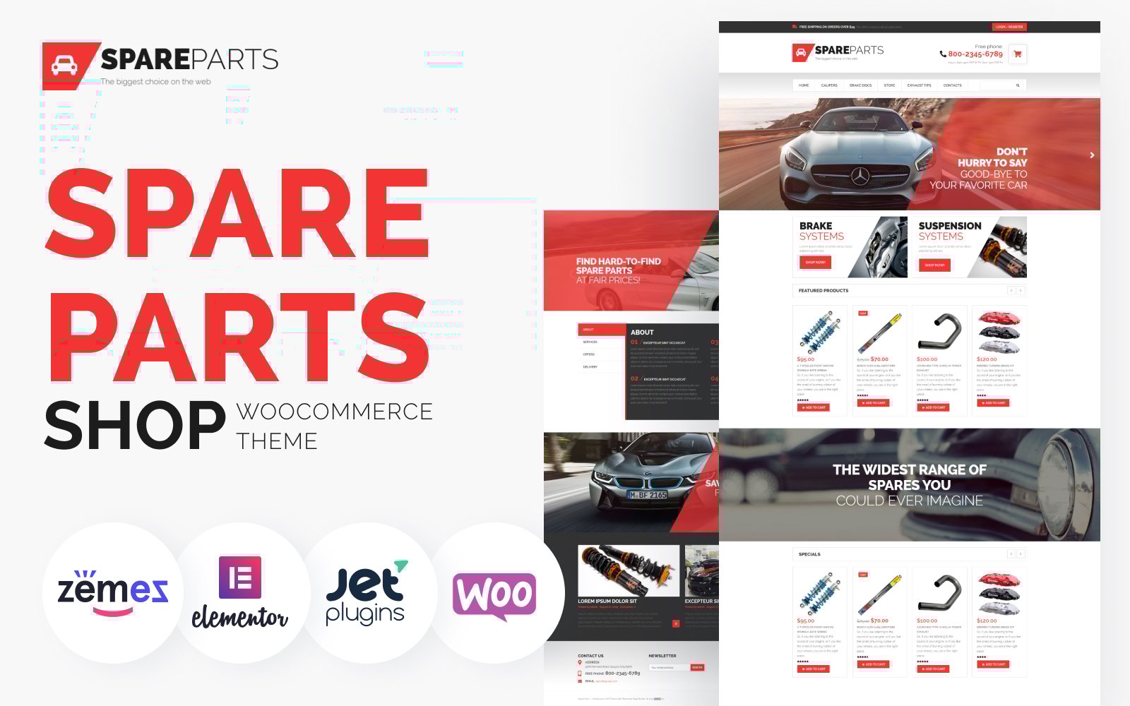 SpareParts - Spare Parts Shop ECommerce Modern Elementor №53307