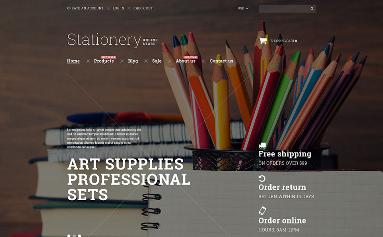 Stationery Goods Parallax Shopify Theme Big Screenshot Stationery Goods Shopify Theme New Screenshots BIG