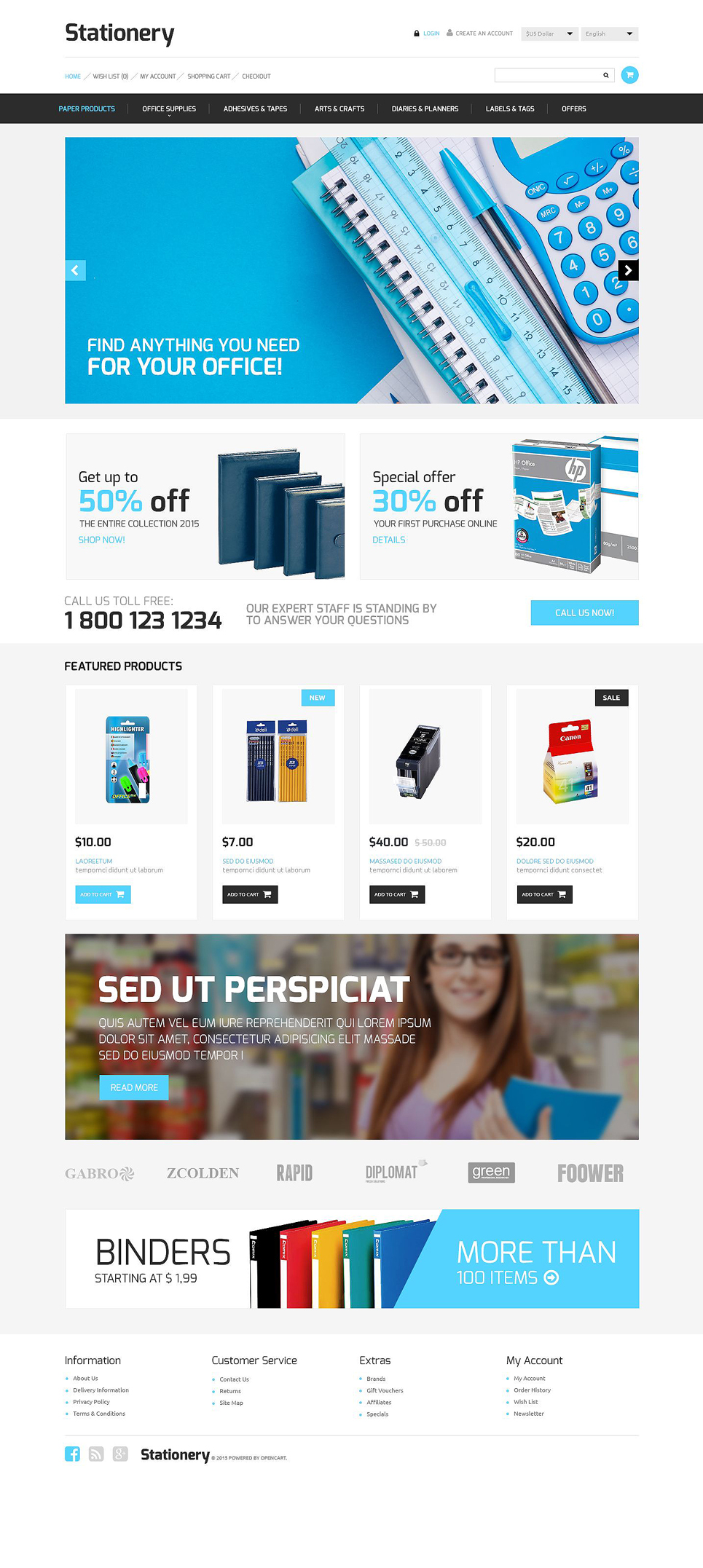 Stationery Store OpenCart Template New Screenshots BIG