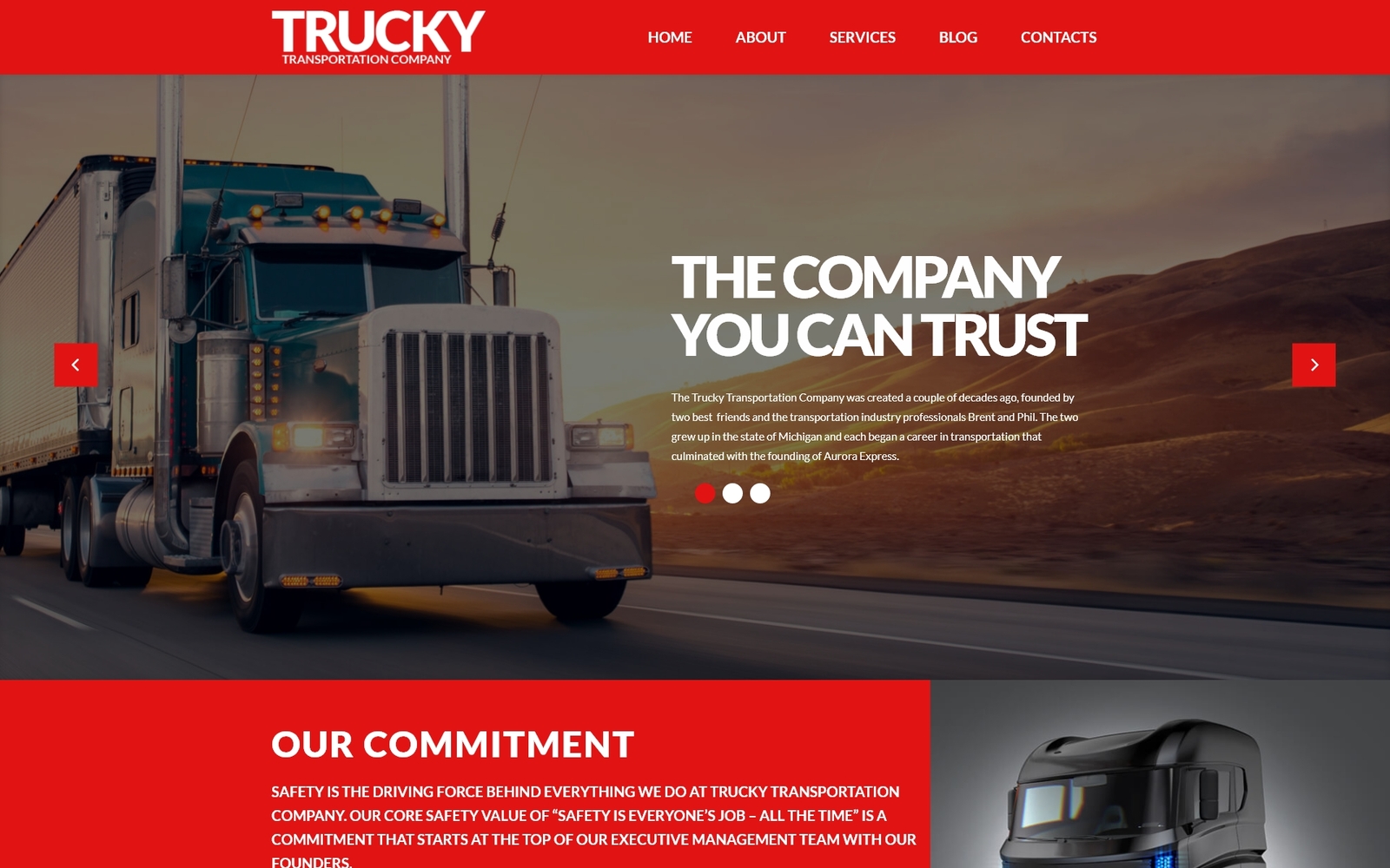 Tema WordPress Responsive #53388 "Trucky - Transportation & Logistics Responsive"