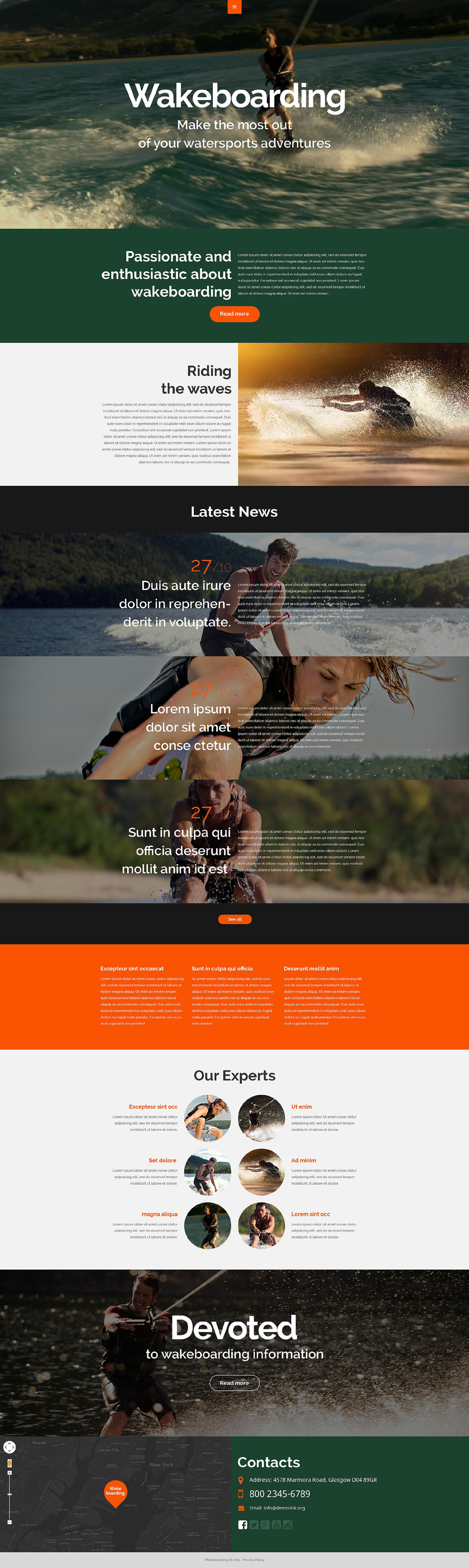 Wakeboarding Responsive Website Template New Screenshots BIG