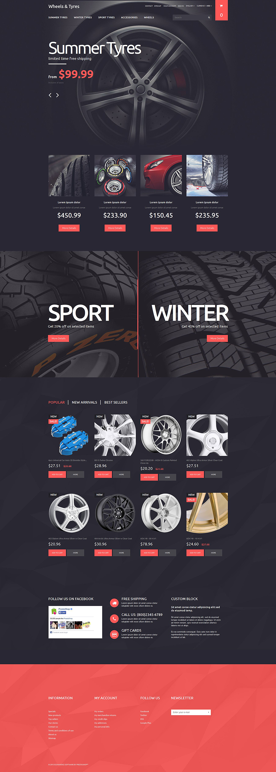 Wheels and Tyres PrestaShop Theme New Screenshots BIG