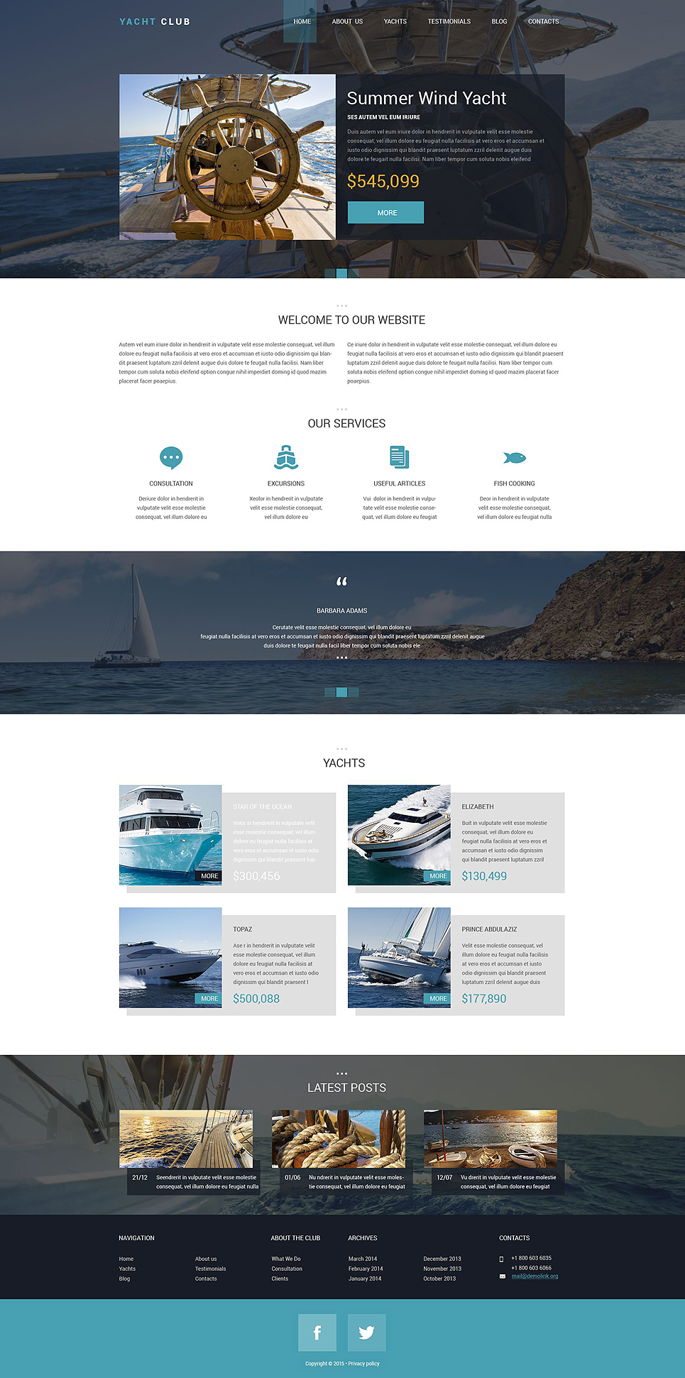 Yacht Club Drupal Template New Screenshots BIG