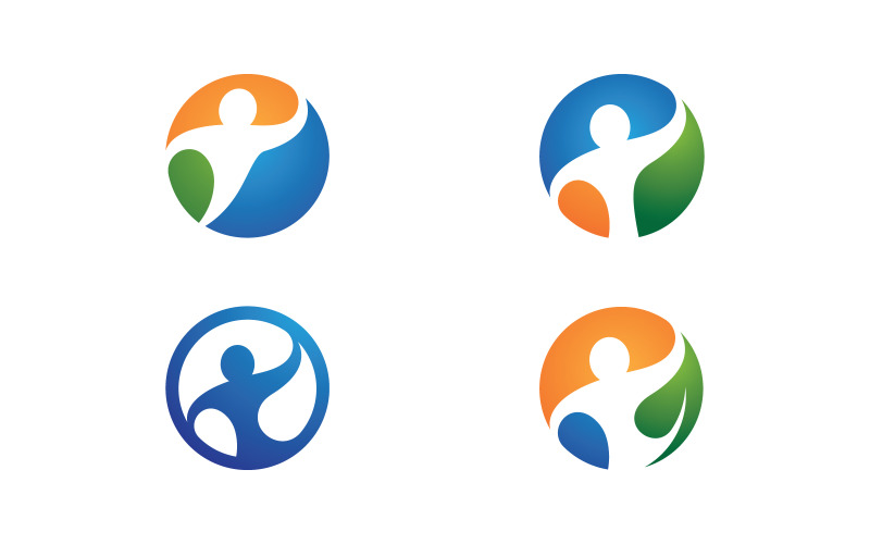 Healthy life Human fit sport logo sign illustration v1.353 Logo Template