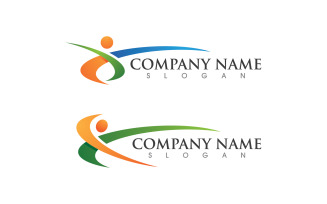 Healthy life Human fit sport logo sign illustration v1.356