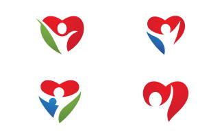 Human care Love adoption group network and social logo design v.63
