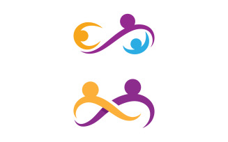 Human care Love adoption group network and social logo design v.67