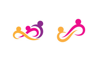 Human care Love adoption group network and social logo design v.68