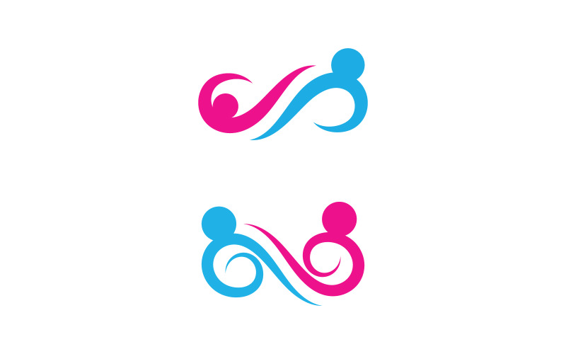 Human care Love adoption group network and social logo design v.69 Logo Template