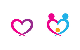 Human care Love adoption group network and social logo design v.70