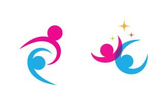 Human care Love adoption group network and social logo design v.71