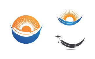 Pen feather writer logo illustration template design v1.11