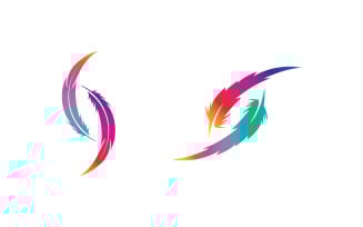 Pen feather writer logo illustration template design v1.12