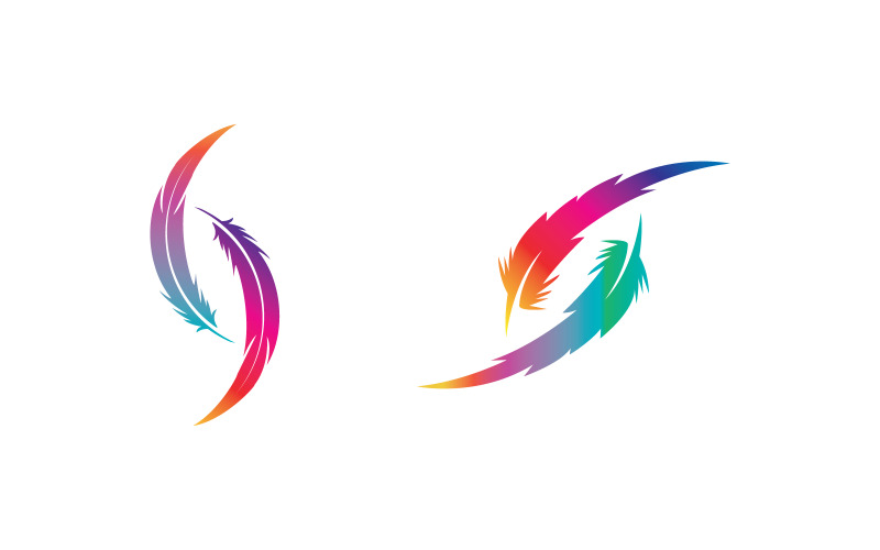 Pen feather writer logo illustration template design v1.12 Logo Template