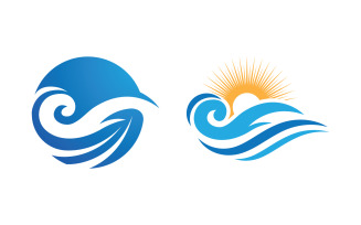 Water wave liquid vector Logo illustration design V2.250