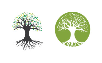 Ecology Tree Leaf vector icon illustration logo design v.59
