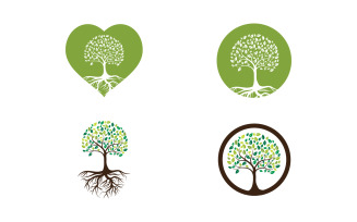 Ecology Tree Leaf vector icon illustration logo design v.60