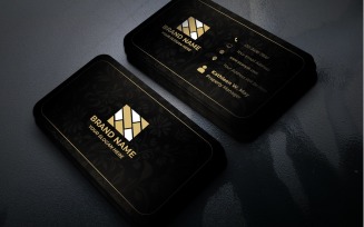 Luxury Black and Gold Business Card Template for Professionals – PSD, CMYK, 300 DPI