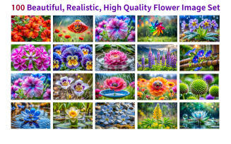 Beautiful, Realistic, Flower Image Set