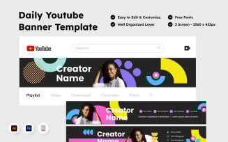 Creative YouTube Banner for Daily Content 2