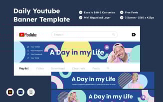 Creative YouTube Banner for Daily Content