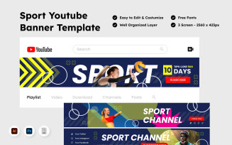 Energetic Sports YouTube Banner Design