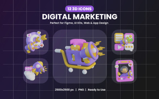 3D Digital Marketing Icon 541