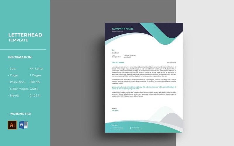 Professional Letterhead Template for Business and Personal Use Corporate Identity