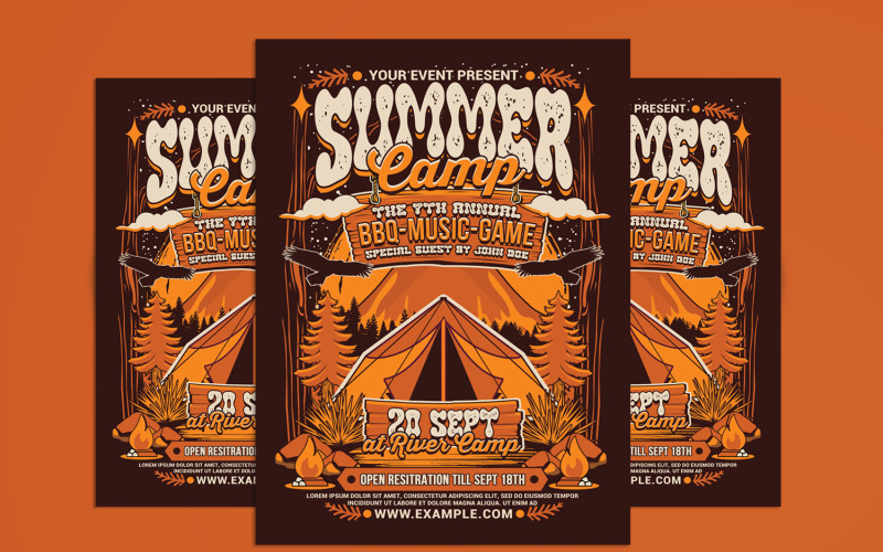 Summer Camp Flyer Poster Template Corporate Identity