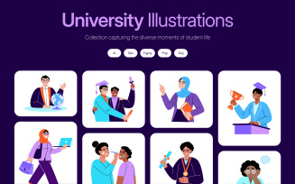 University Illustration Art Set