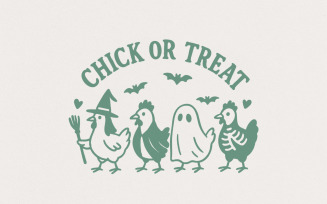 Chick Or Treat PNG, Funny Halloween Chicken Shirt, Ghost Costume Farm Animal PNG, Cute Spooky