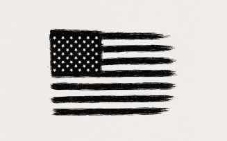 Distressed American Flag PNG, Grunge Flag Digital Download, USA Patriotic Shirt, Black And White